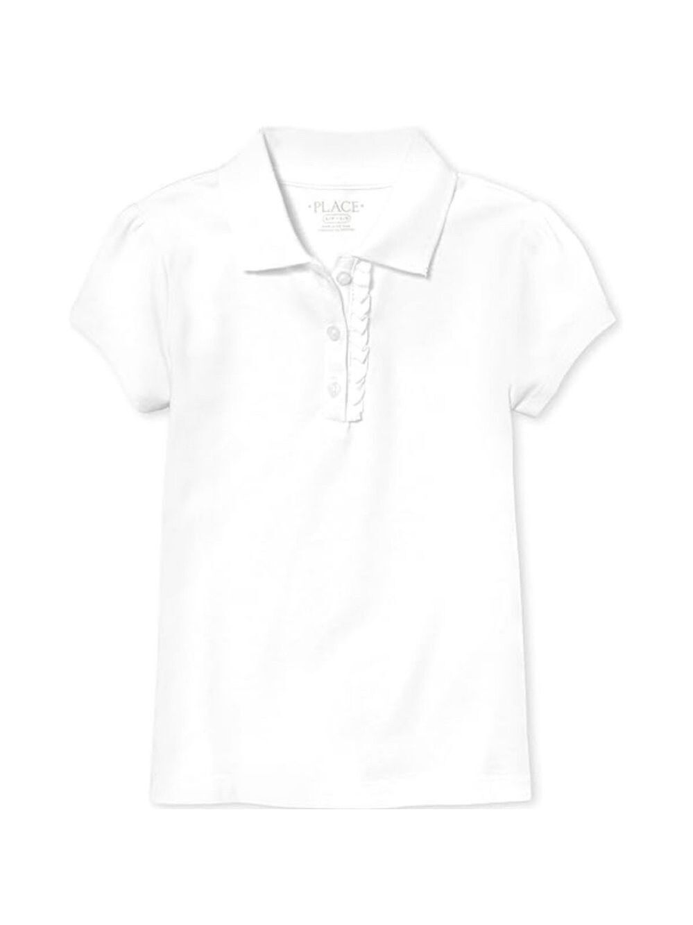 Girls M 6/7 The Children's Place Ruffle Pique Polo Shirt